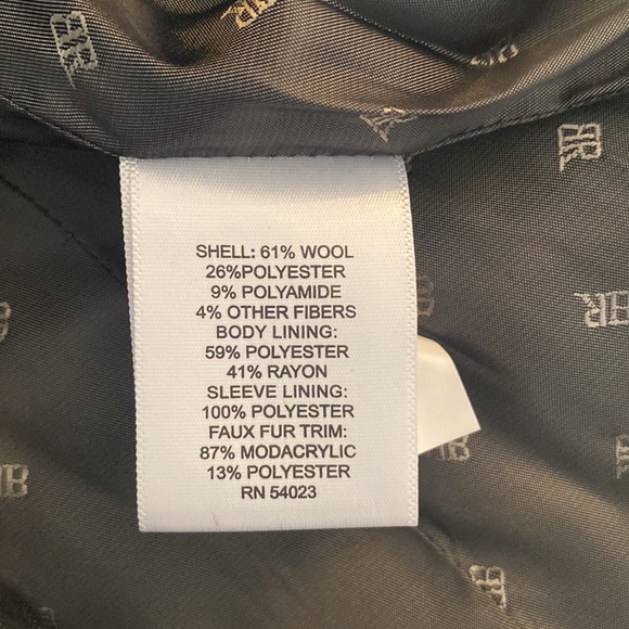 Banana Republic🖤Black Coat with Fur Collar - Picture 7 of 7